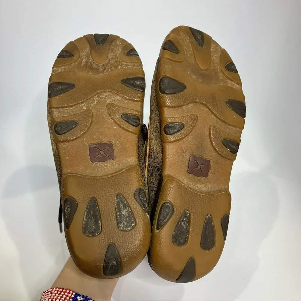 Twisted X cheetah print driving Mocs leather animal print women’s size 8.5‎